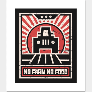 No Farm No Food | Retro Farmer Propaganda Posters and Art